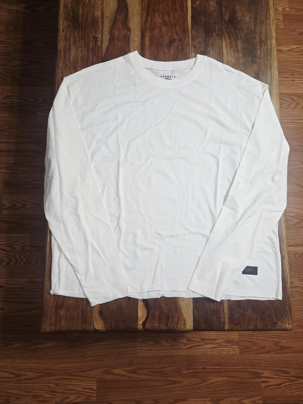 YoungLA Men's Long-Sleeve Crewneck Tee in White